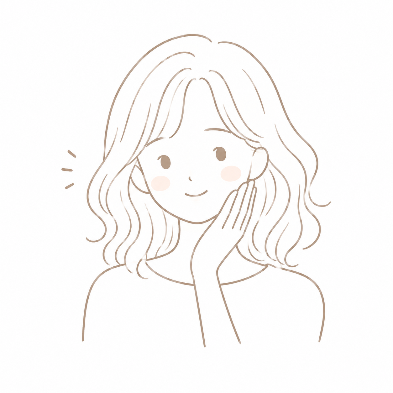 小顔補正立体カットのイラスト